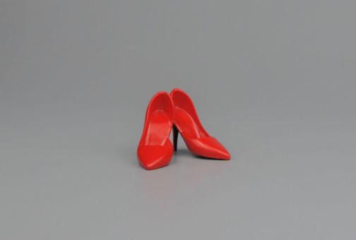 Female Heeled Boots (Red) 1:6 
