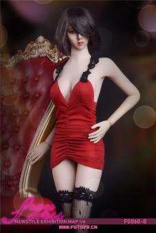 1/6 Scale Fire Girl  RED dress 