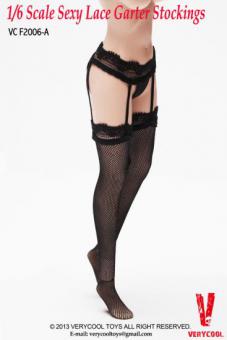 Garter Lace Stockings with Briefs Black 