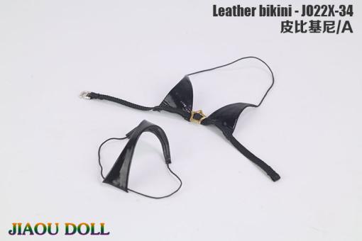 1:6 Damen Leder Bikini  (Schwarz) 