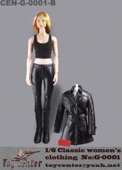 Classic Women's Leather Suit Set (Black) 1:6 
