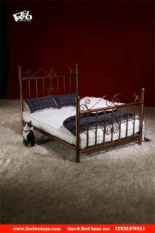 Diecast Single Bed with Mattress (Bronce) 1/6 