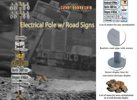 Electrical Pole with Road Signs im Maßstab 1:6 - Cyberhobby Exclusive Set 
