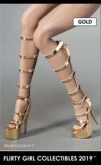1/6 Female Heeled Boots (Gold) 