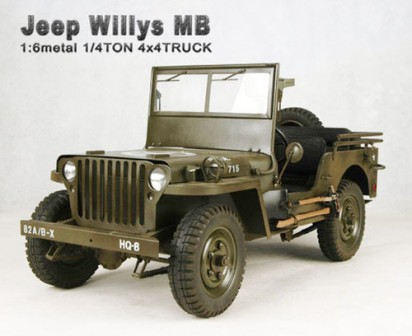 Jeep Willys MB Metal mit Anhänger 