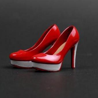 Woman High Heels Shoes -rot/weiss 
