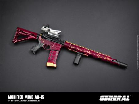 Modified Miad AR-15 Assault Rifle (Red) mit Case 1/6 